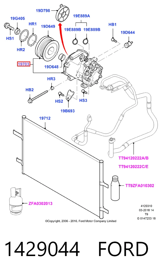 1429044 Ford Компресор холодоагенту