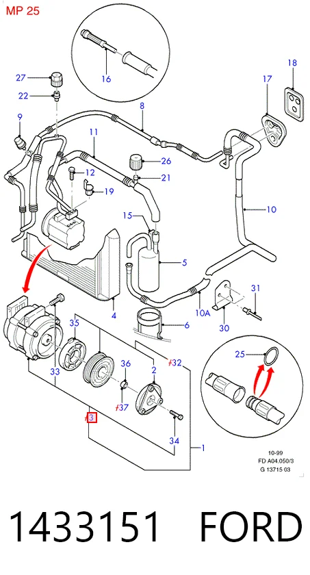 1433151 Ford Компресор холодоагенту