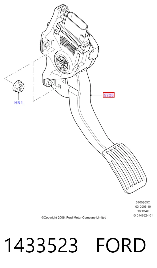 Педаль газу (акселератора) на Ford Galaxy II CA1 WA6