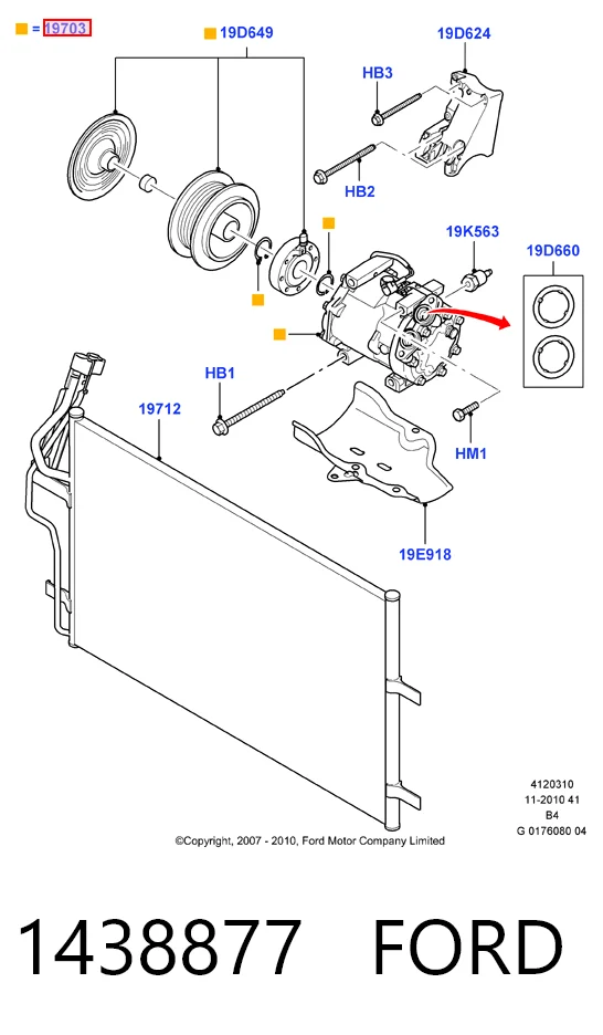 1438877 Ford Компресор холодоагенту