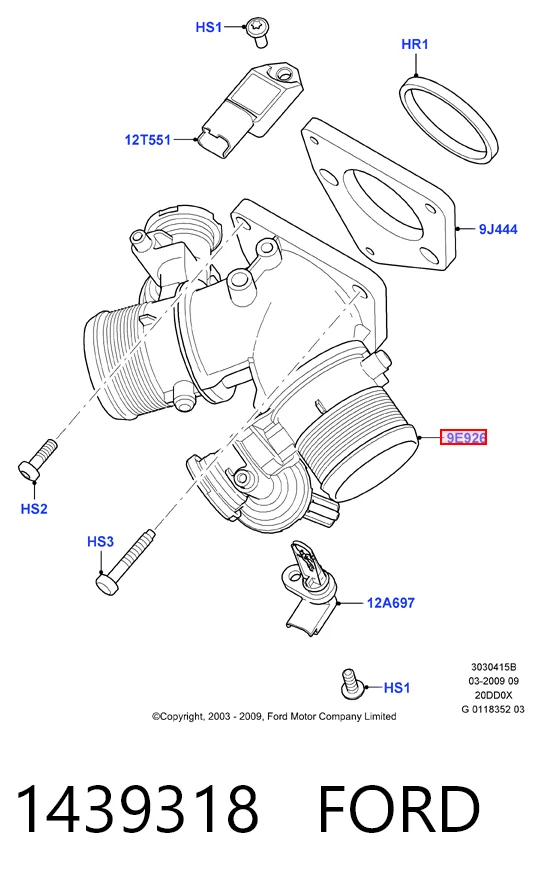 Заслінка повітряна Ford Kuga I