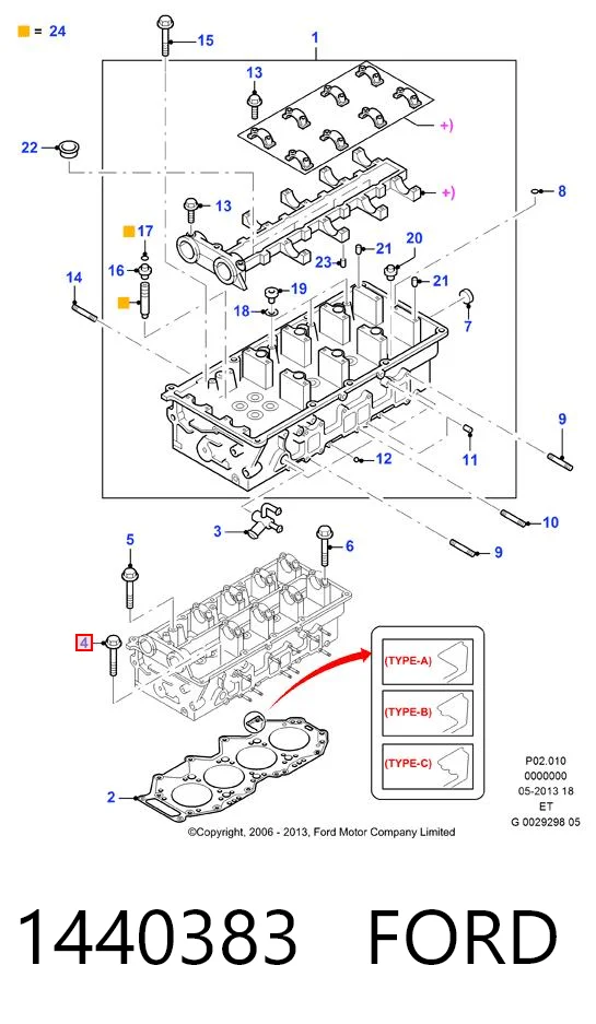 Болт головки блока циліндрів, ГБЦ Mazda WL5110136B ціна, від 32.72 USD