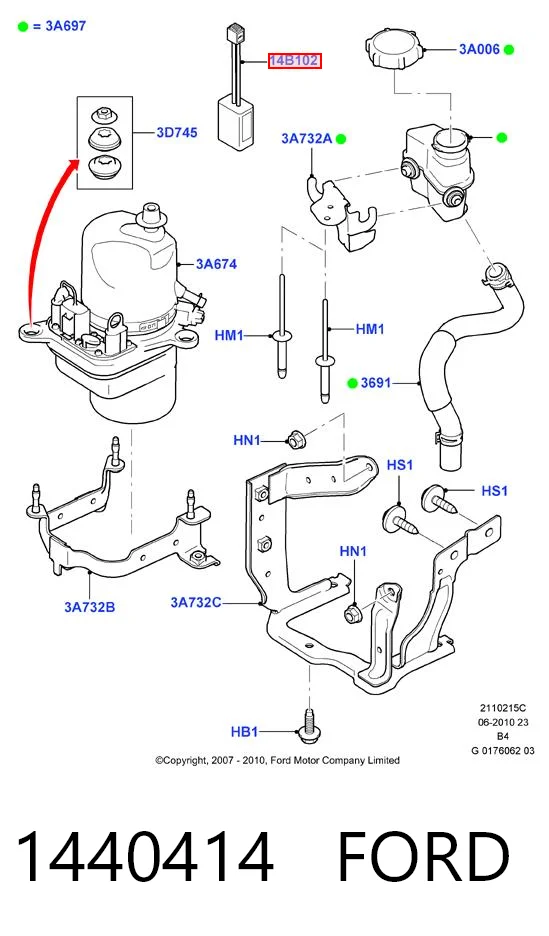 1440414 Ford Насос гідропідсилювача