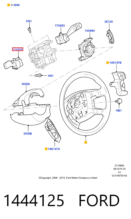 Купити 6G9T13335BH Ford Перемикач підрульовий, лівий