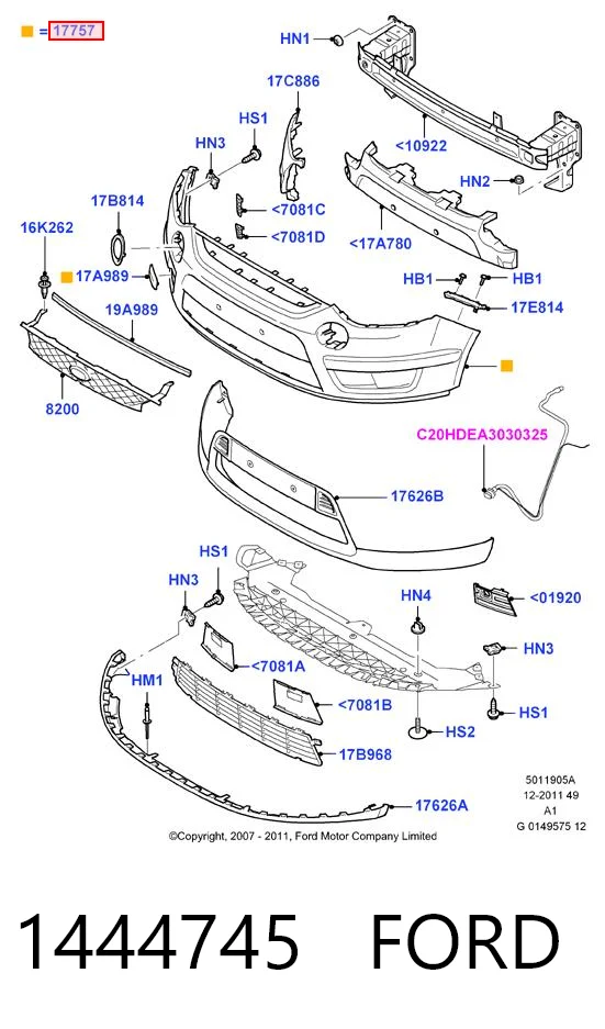 Бампер передній в зборі на Ford S-Max  CA1