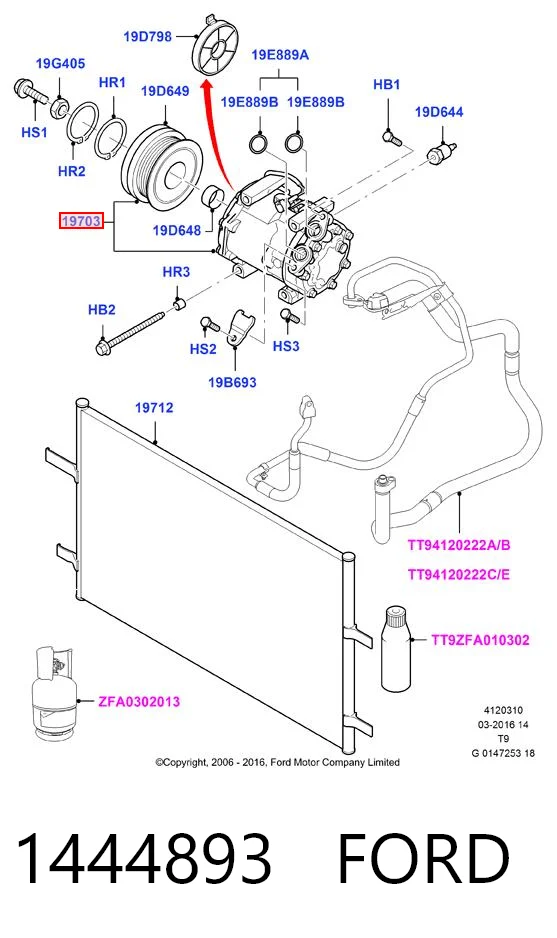 1444893 Ford Компресор холодоагенту