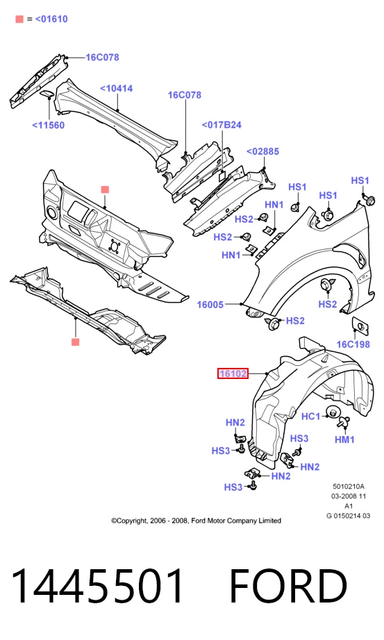 Подкрильнікі переднього крила, правий Ford S-Max мінівен (CA1) (2006 - 2014) ціна, від 18.40 USD