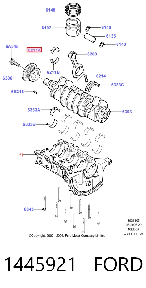 Шатунні вклалиші колінвала STD Ford Fusion універсал (JU) (2002 - 2012) ціна, від 31.78 USD