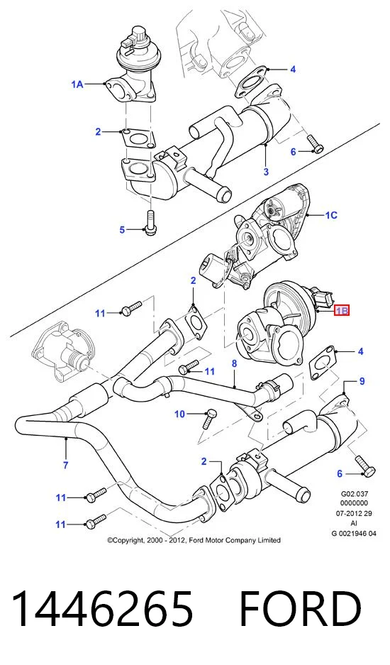 1446265 Ford Клапан рециркуляції відпрацьованих газів EGR