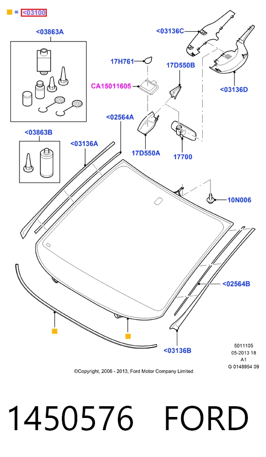 Скло лобове Ford Galaxy II CA1
