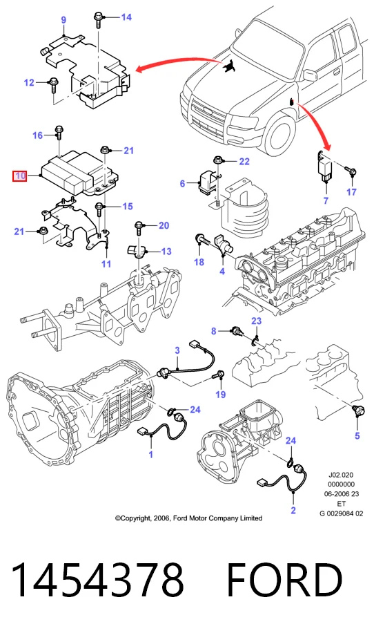 Блок електронного управління на Ford Ranger  ET