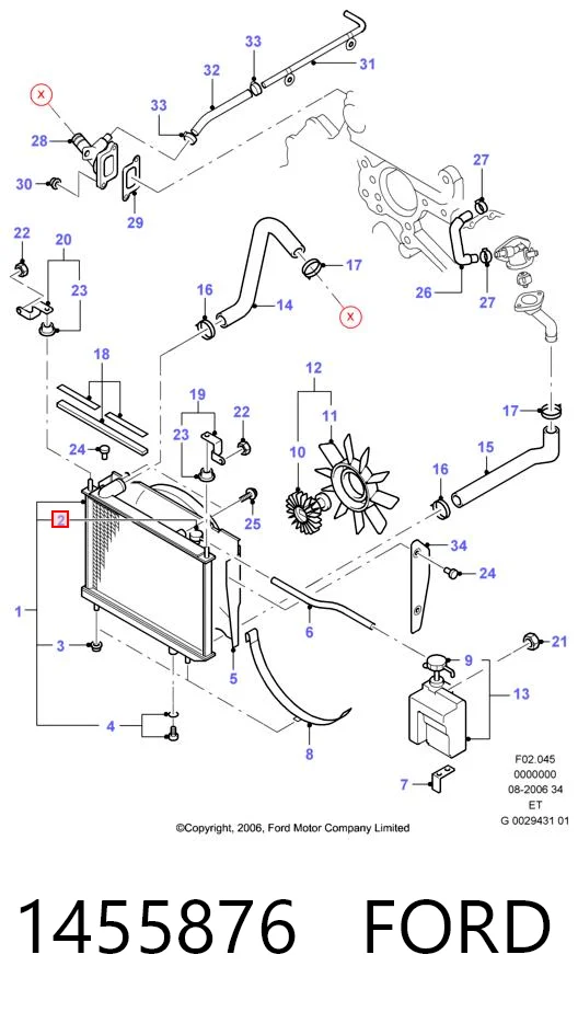1455876 Ford Кришка / пробка радіатора