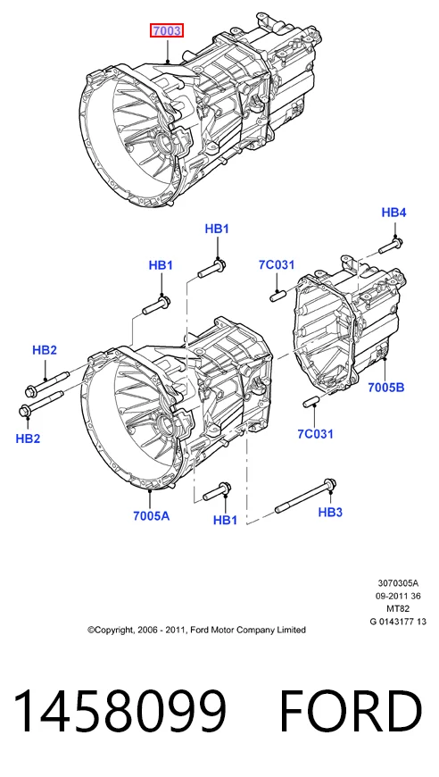 Купити 8C1R7003BE Ford Ручна коробка передач