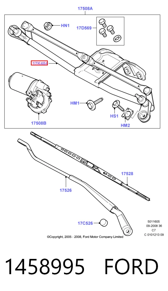 Трапеція щіток лобового скла Ford Connect фургон (TC7) (2002 - 2013) ціна, від 49.41 USD