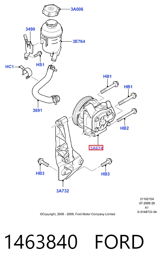 1463840 Ford Насос гідропідсилювача
