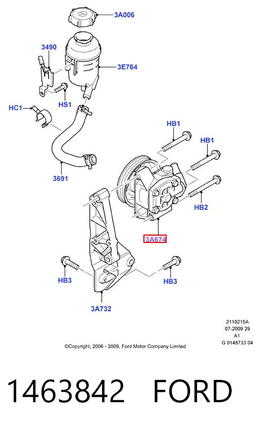 1463842 Ford Насос гідропідсилювача