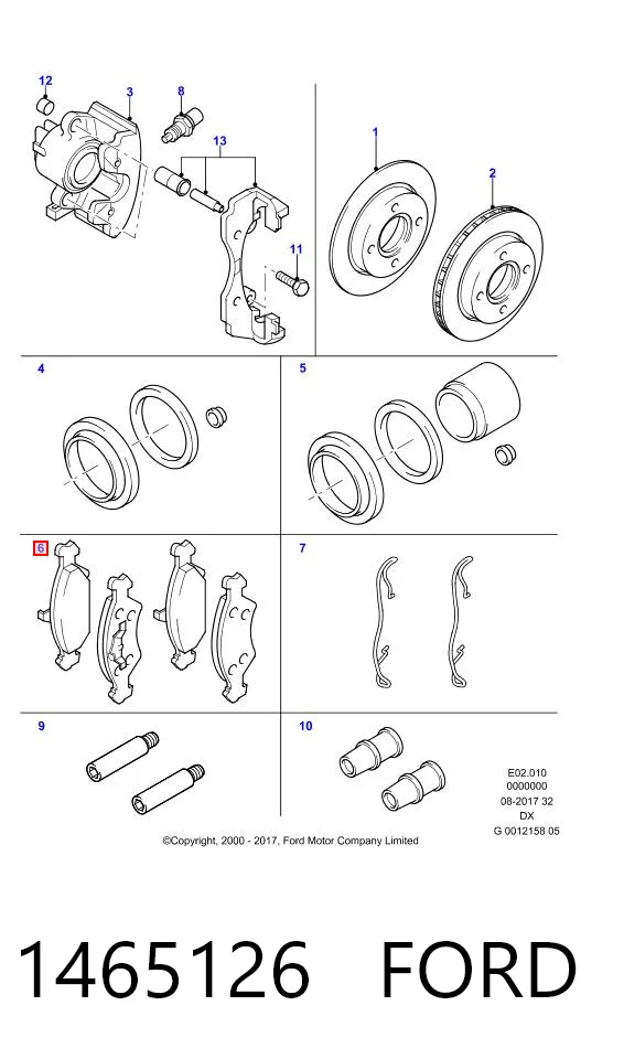 1465126 Ford Передні гальмівні колодки