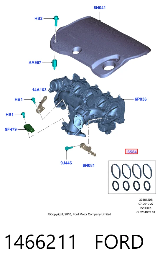 Прокладка впускного колектора на Land Rover Freelander II L359