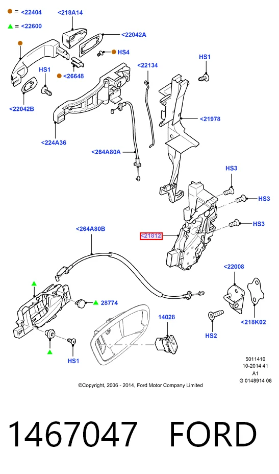 Замок дверей водія Ford Mondeo IV