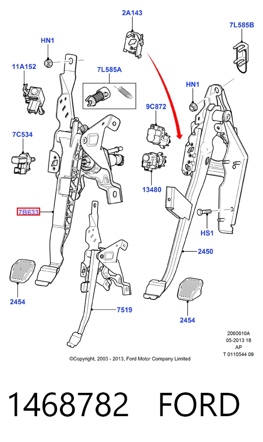 Педаль зчеплення на Ford C-Max  DM2