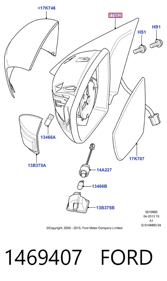 Ліве бічне дзеркало Polcar 3280512E ціна, від 99.56 USD