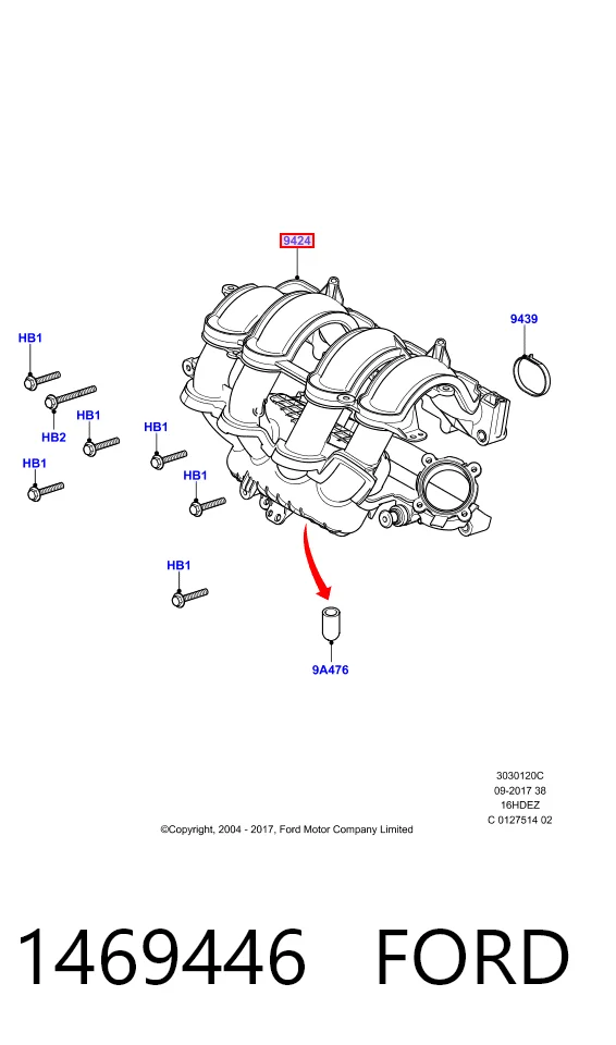 Купити Впускний колектор Ford Fiesta Mk6 CB1