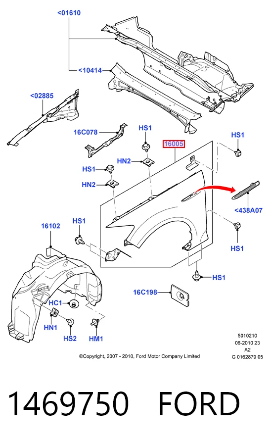 Крило переднє праве Ford Mondeo IV хетчбек (CA2) (2007 - 2014) ціна, від 57.56 USD