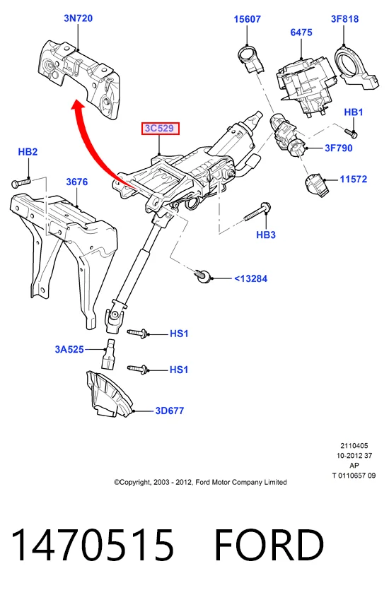 Купити Рульова колонка Ford Focus II DA, FFS, DS