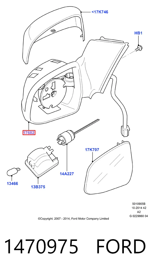 Праве дзеркало заднього виду на Ford Mondeo IV CA2