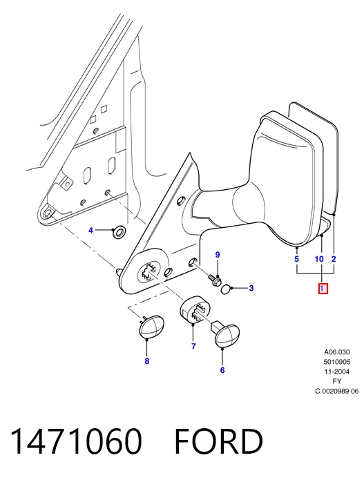  Ліве бокове дзеркало Ford Transit 6