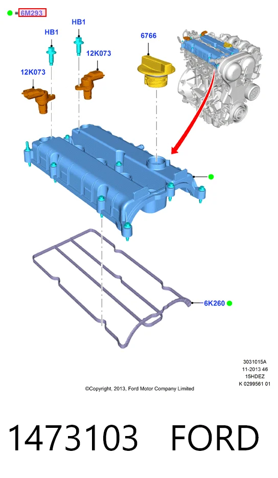 Купити Клапанна кришка Ford C-Max  DM2