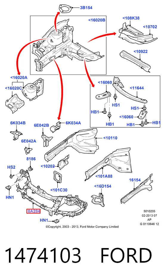 Панель передня Ford C-Max мінівен (DM2) (2003 - 2007) ціна, від 96.36 USD