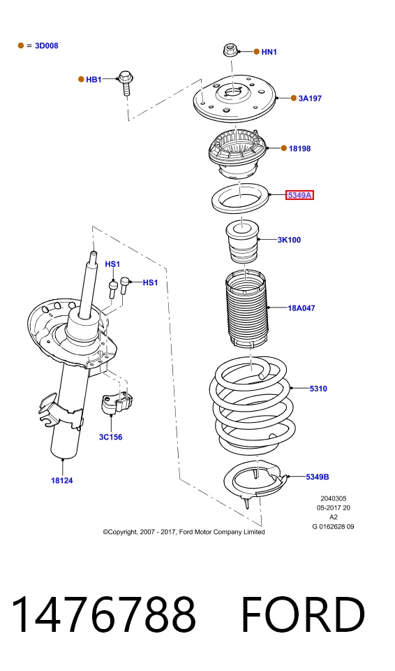 Проставка (гумове кільце) пружини передньої, нижня 72437210 Pro-parts