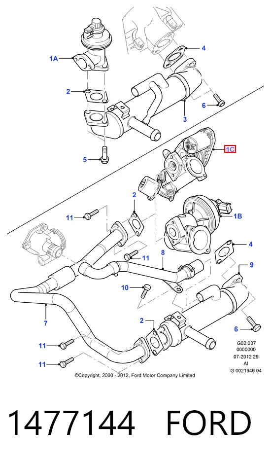 1477144 Ford Клапан рециркуляції відпрацьованих газів EGR