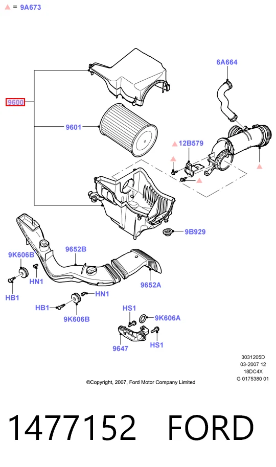 Корпус повітряного фільтра Mazda 3 седан (BL) (2009 - 2013) ціна, від 6.08 USD