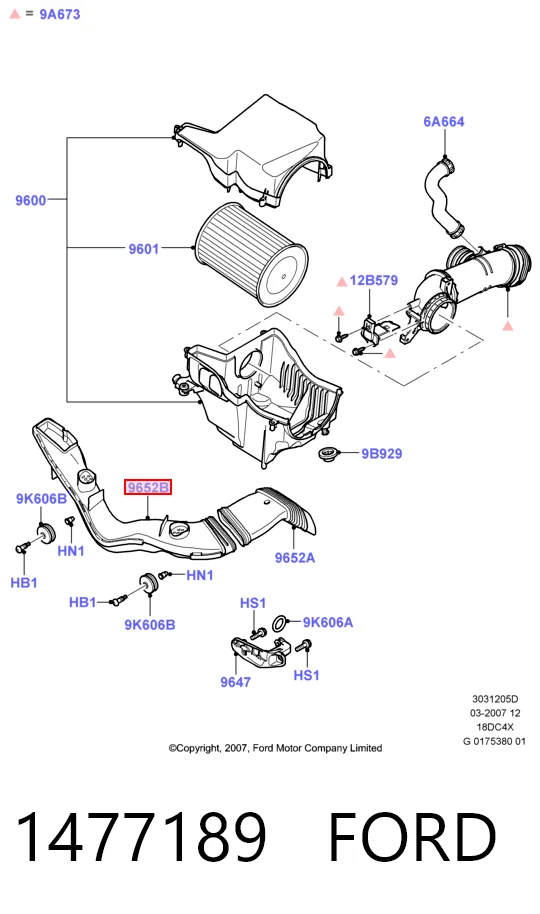 Повітрозабірник повітряного фільтра на Ford Mondeo IV CA2