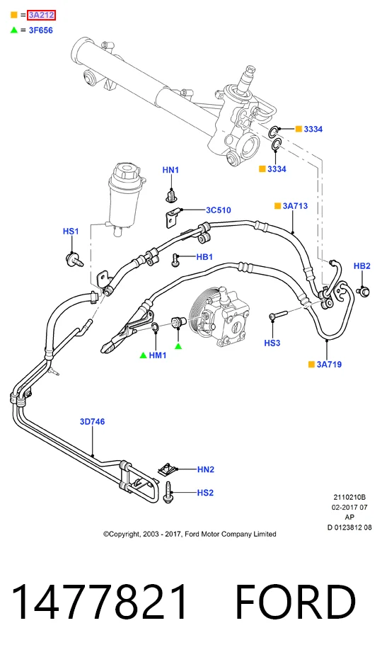 1477821 Ford Трубка високого тиску ГПК