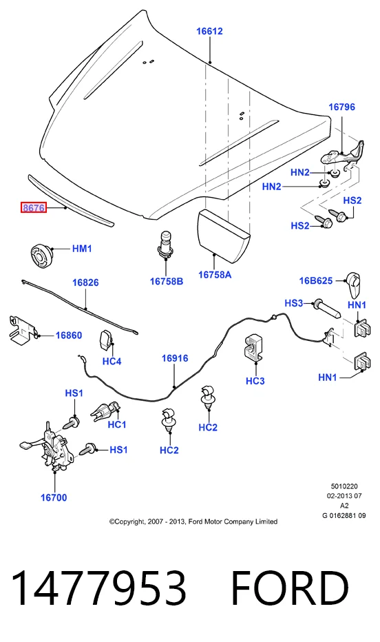 Накладка капота декоративна на Ford Mondeo IV CA2