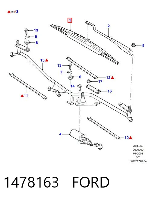 1478163 Ford Склоочисники лобового скла