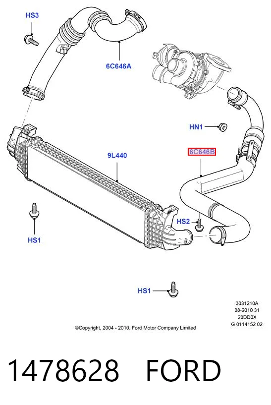 1478628 Ford Шланг/патрубок интеркуллера