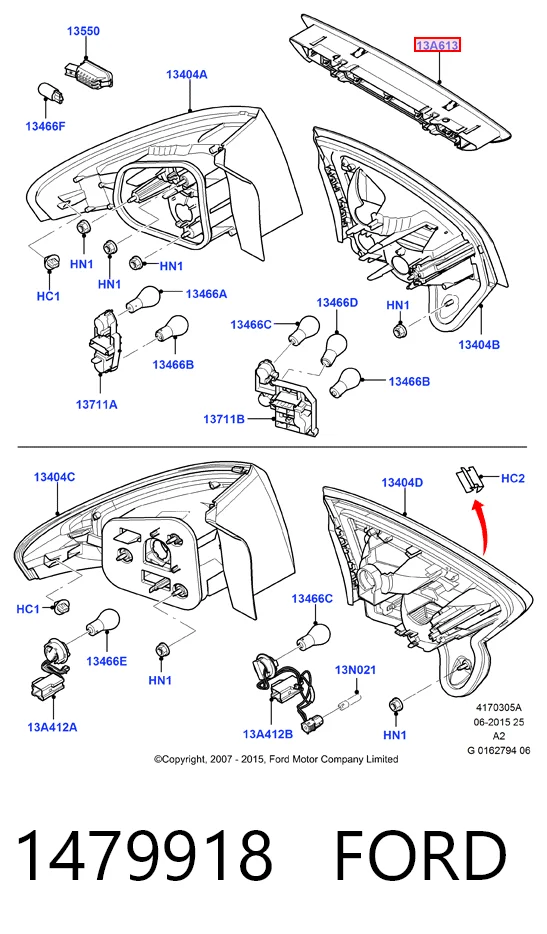 Стоп-сигнал заднього скла на Ford Mondeo IV CA2