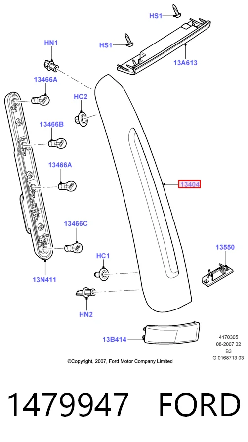 Купити Задня права фара Ford C-Max  CB3