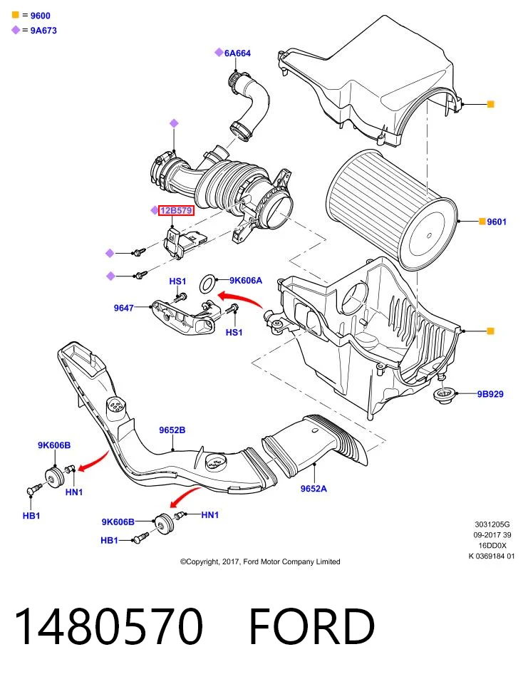 1480570 Ford Датчик витрати повітря