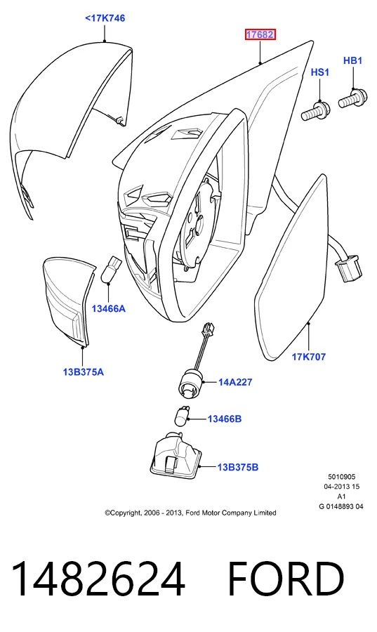 Праве бічне дзеркало Ford S-Max мінівен (CA1) (2006 - 2014) ціна, від 78.99 USD