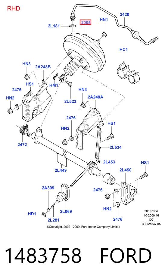  Підсилювач гальм Ford Ka 