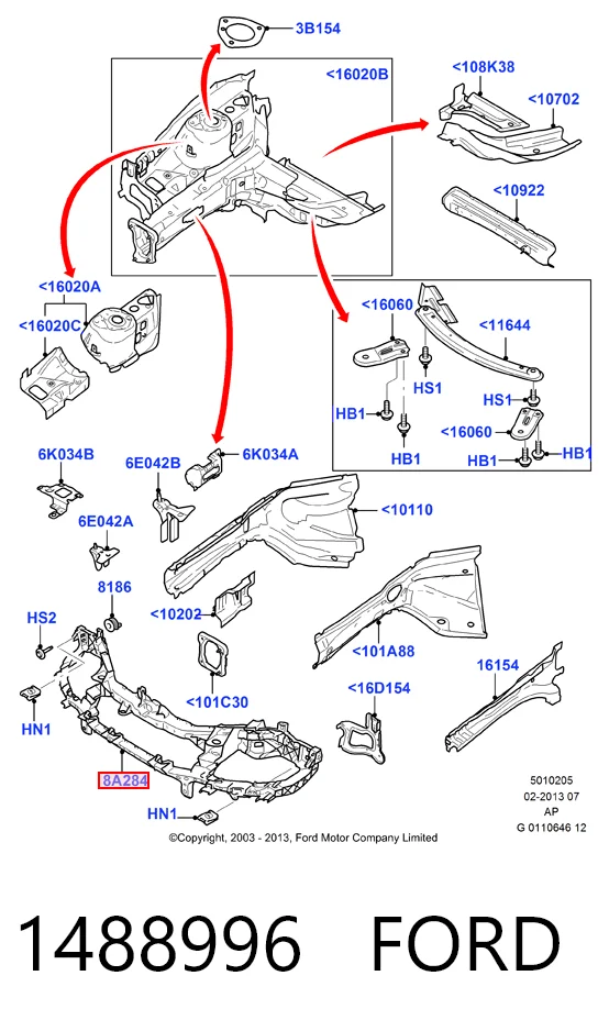  Рамка радіатора Ford C-Max 