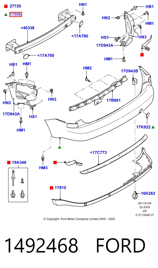 Купити Задній бампер Ford C-Max  DM2
