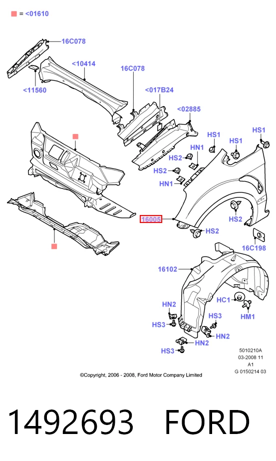 Переднє ліве крило на Ford S-Max  CA1