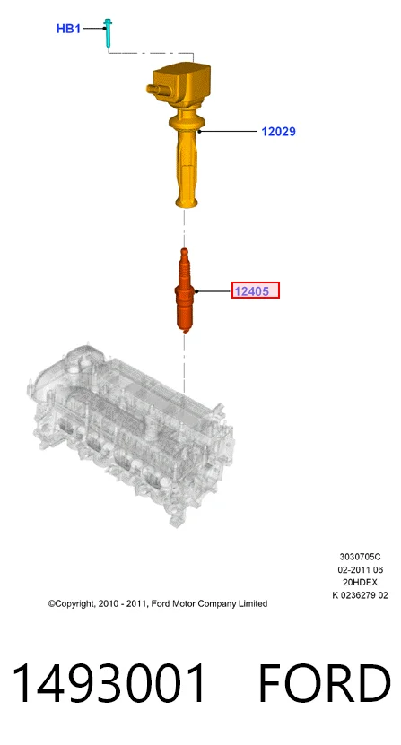 1493001 Ford Свіча запалювання