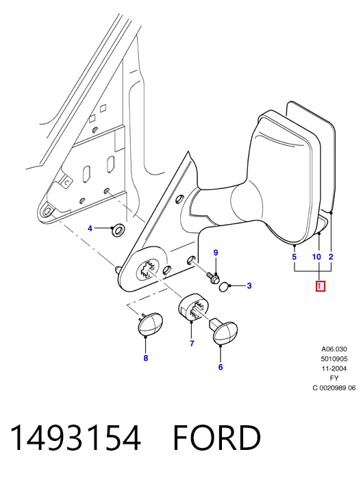 Праве бічне дзеркало Ford Transit V автобус (V184/5) (2000 - 2006) ціна, від 48.14 USD